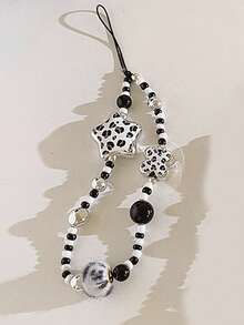 Accesorio de cadena para teléfono móvil, correa de muñeca y llavero con estampado de leopardo, flores y cuentas, de ajuste cómodo y estilo invernal sexy, como regalo de Pascua y primavera para mujer con patrones de animales - Multicolor - Ver 5