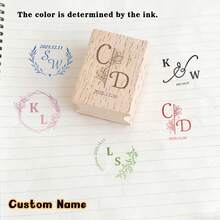 1 chiếc con dấu gỗ trang trí có thể tùy chỉnh tên và ngày tháng, con dấu họa tiết phác thảo, con dấu đám cưới, quà tặng kỷ niệm cho cặp đôi, trang trí ngày Valentine, thích hợp để trang trí nhật ký, sổ kế hoạch, đồ thủ công DIY, album ảnh, thiệp, thư từ, tạp chí, v.v. - nhiều màu - Xem 5