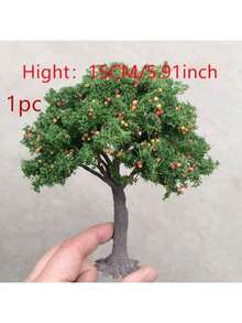 1pc 10/15cm Artificial Fruit Tree Model, Mini Farm Micro Landscape Decoration, Countryside DIY Scenery For Train Model, Dollhouse Accessories - As Photos - View 10