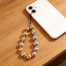 5颗6/8/10/12毫米波纹纹理球形圆珠金属隔珠，适用于珠宝制作、手链DIY饰品配件 - 珠 - 查看 5