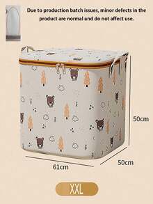 Caja de almacenamiento de ropa plegable de gran capacidad con asa, diseño de patrón lindo que hace que la organización del hogar sea divertida, bolsa de almacenamiento de ropa de cama portátil reforzada, organizador de armario que ahorra espacio para dormitorio, hogar, dormitorio, también se puede usar como cesta de ropa sucia o almacenamiento de juguetes - Multicolor - Ver 9