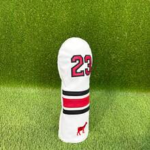 Funda para cabeza de palo de golf, bordada con #23, se ajusta a múltiples tamaños, elegante, accesorio de golf - Blanco - Ver 3