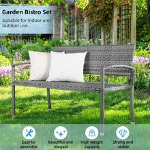 Outdoor Bench Rattan Garden Park Bench Loveseat For Patio,Yard,Front Porch,320kg Capacity,Weatherproof - Grey - View 4