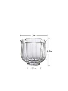 1pc Thick Heat-Resistant Glass Lotus Flower Tea Cup, Handmade Teaware For Gongfu Tea Ceremony - Transparent - View 12