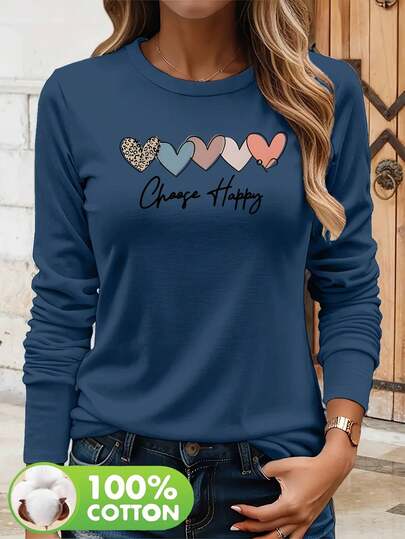 New Autumn/Winter Style: 100% Long Sleeve with Letter, Pattern, and Cartoon Prints, Can Be Worn as a Base Layer or Outerwear. NC-9486