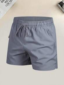 Quần short thể thao nam có dây rút ở eo và túi bên hông, thích hợp cho chạy bộ, bóng rổ, tập thể dục và các môn thể thao mùa hè khác. - Màu Xám nhạt - Xem 6