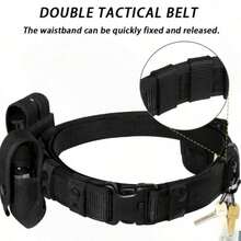 2-In-1 Tactical Waist Belt - Durable Nylon, Quick Release, Adjustable Buckle, Suitable For Survival, Hunting And Tactical Use, Tactical Gear - Multicolor - View 10