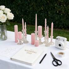 2pcs European Style Pink Scented Candle Set - Includes Various Designs Such As Large Spiral, Thick Twist, Thin Twist And Pointed Tip. Made Of High-Quality Soy Wax, Providing Lighting And Creating A Romantic Atmosphere, Suitable For Home Decor, Living Room Accents, Outdoor Occasions, Weddings, Festivals, Romantic Events, Also An Exquisite Gift For Women. - 2pcs - View 2