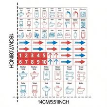 67pcs/Set Pipe Identification Stickers, Hot Water & Cold Water Differentiation, Detailed For Sink, Water Heater - 56 Small Radiation Stickers - View 2