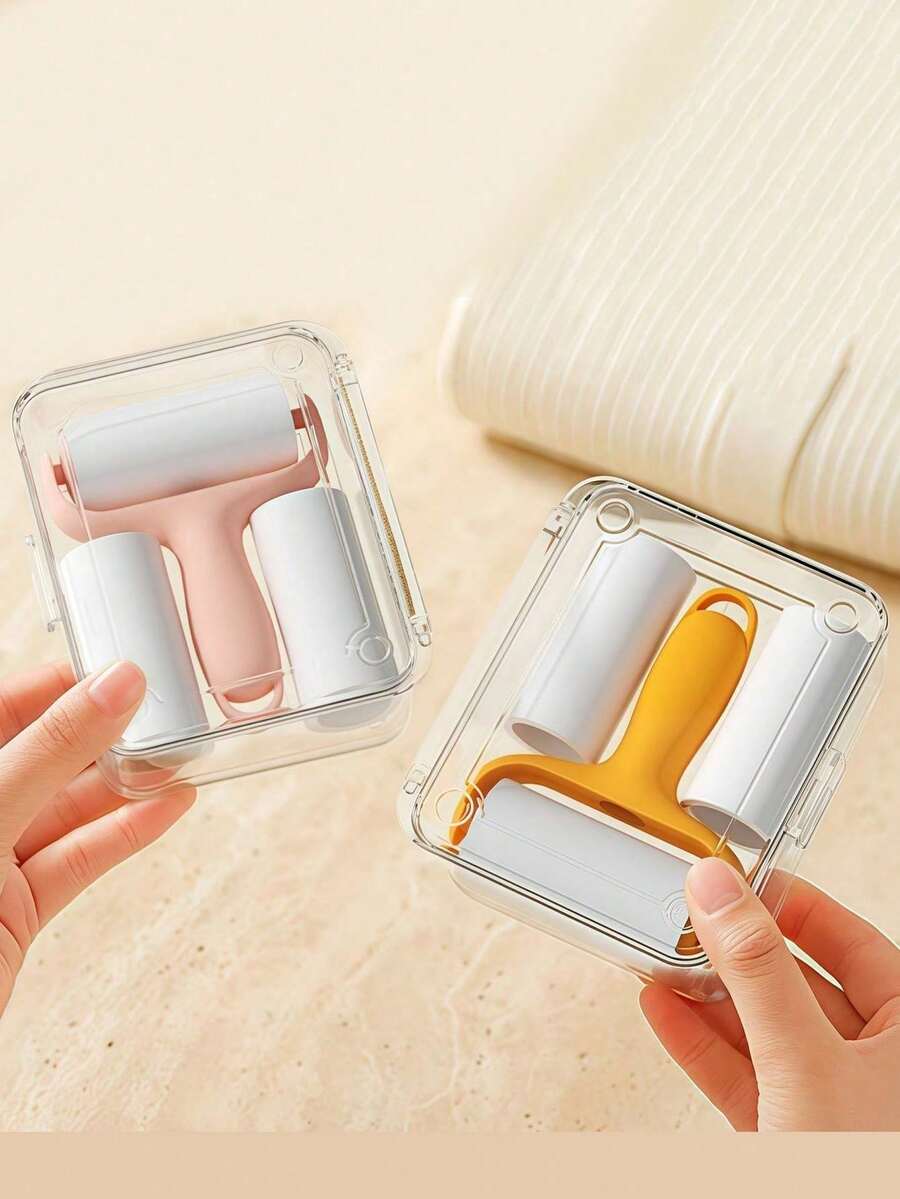 1/2Pcs Mini Lint Roller With Replaceable Sticky Sheets, Compact And Portable, Removes High-Adhesion Hair (Including Cat Hair) - Regular Model - View 1