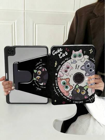 1 件精美设计的 720 度旋转亚克力透明水晶后盖，具备防摔功能。它还具有睡眠和唤醒功能。适用于第十代 Galaxy Tab S6 Lite 10.4、S11/S9/S8/S7/A11/A9、荣耀 8、荣耀 X9A、iPad Pro 2 2025（11 英寸）、iPad Pro Air 2、X8A。