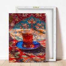 1pc, Canvas Wall Art, Framed Wall Art, Turkish Tea Art Prints, Middle Eastern Cafe Wall Decor, Bohemian Middle Eastern Decor, Islamic Decor, Cozy Kitchen Poster, Middle Eastern Home Decor, Room Decor Aesthetics, Dorm Decor, Bedroom Decor, Living Room Decor, Bathroom Decor, Kitchen Decor, Apartment Decor, College Decor, Easter Gifts - Coffee - View 6