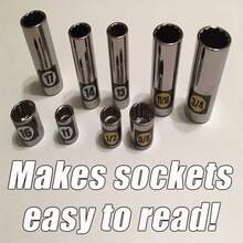 75pcs/Set Mechanical Drive Socket Label Stickers, Quick And Easy Socket Reminder Stickers, Convenient Identification Label Set - 75 Small Stickers - View 3