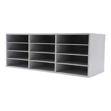 Desktop-Aktenordner, weißer Literaturordner mit 12 Fächern, 4 Reihen und 3 Spalten, PVC-Papierfach für Dokumente, Post und Rechnungen - Weiss - Übersicht 7