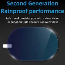 1 Set de 2/4 piezas de película protectora impermeable para espejos retrovisores, recubrimiento nano antivaho, película antilluvia de alta definición para ventanas laterales de automóvil - Película impermeable para coche - Ver 5