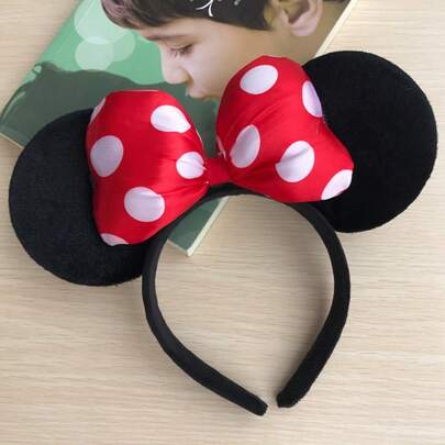 1pc Disney Minnie Mouse Ear Headband With Bow Design, Princess Costume Accessory Suitable For Party, Birthday, Carnival (Some Accessories Randomly Shipped), Perfect Gift, Birthday Gift, Ideal For Various Festivals, Fashionable Item, Luxury Choice. Perfect Gift For Friends Or Partners, Valentine's Day Decoration, Ideal Choice, Party Gift.