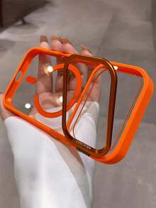 Magnetic Wireless Charging Protective Case With Camera Stand, Wrist Strap, Lens Film, And Anti-Drop Protection For IPhone 17 Pro Max, 17Pro, 17Air, 16, 15, 14 Plus, 13 Pro Max - Orange - View 5