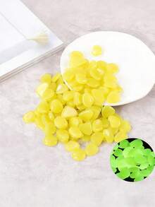 500颗夜光花园鹅卵石，彩色发光石，适用于花园、草坪、庭院、家居户外小径、走廊、水族箱装饰，非常适合鱼缸、走道、花坛、盆栽植物、车道DIY、家居装饰（颜色和款式随机） - 彩色 - 查看 19