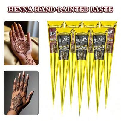 Crema de henna, marrón, negra, crema de tatuaje de henna, tatuaje temporal, crema de tatuaje de henna semi-permanente