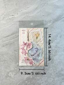 20张/包复古蕾丝花卉透明贴纸，适用于剪贴簿DIY装饰，可用于相册、日记、工艺品等。 - 花蝴蝶結 - 查看 2