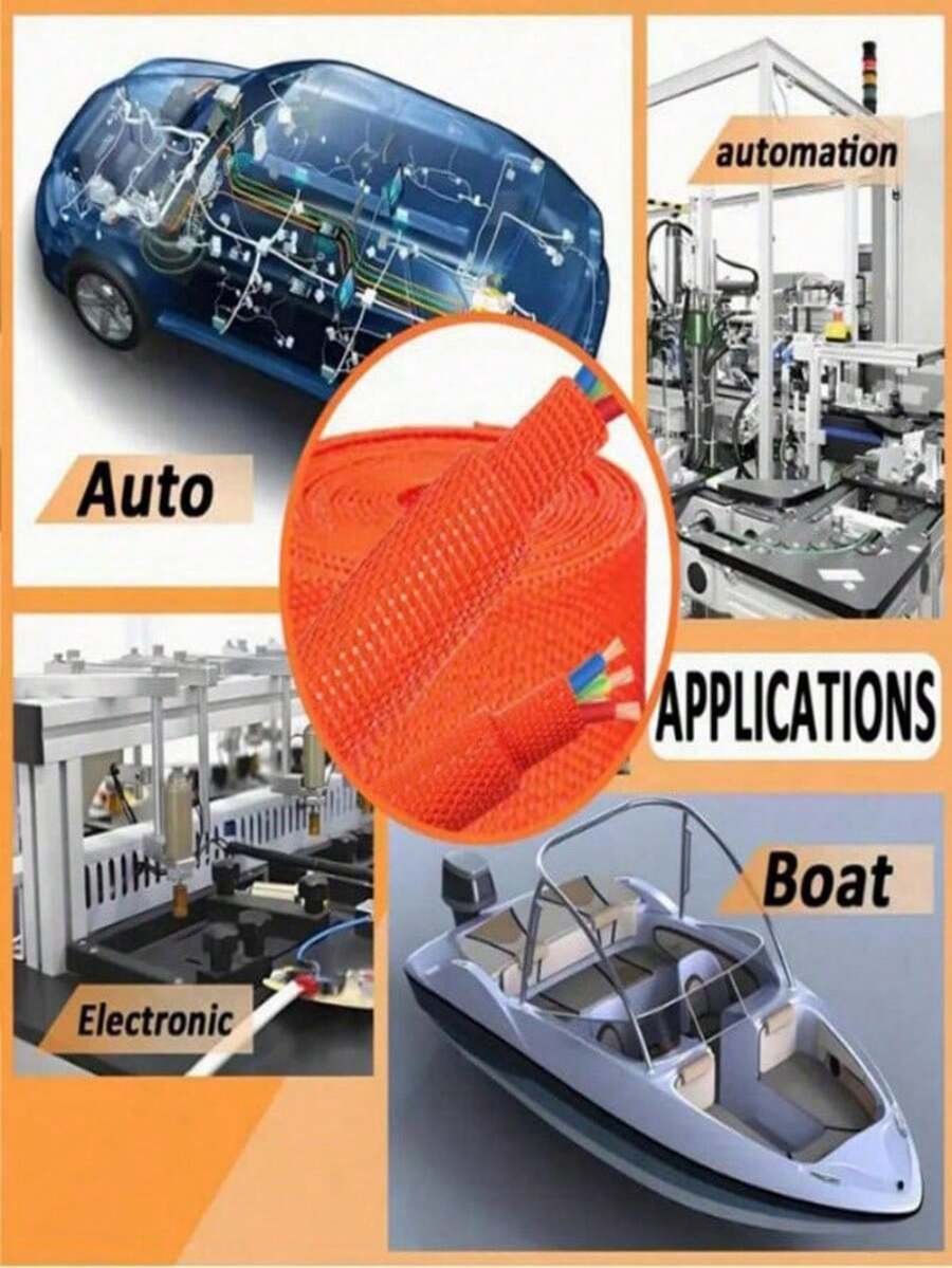 New Braided Cable Sleeve Heat Shrink Tube Insulation Flam Retardant Shrinkable Wrap Sheath Wire Organizer Protection - Multicolor - View 1