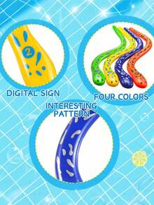 4pcs/Set Swimming Pool Diving Game Props, Summer Underwater Swimming Snake Catching Game Accessories, Fun Pool Party & Beach Birthday Gift - Multicolor - View 4