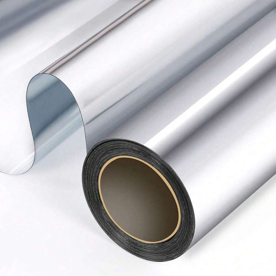 Privacy Mirror Window Film, Scratch-Resistant, 5m X 50cm, Insulates Against Heat And UV Rays, Reflective Window Film - Silver - View 1
