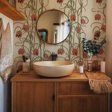 Campanas Wallpaper, Neutral And Burnt Orange - 1PC - View 1