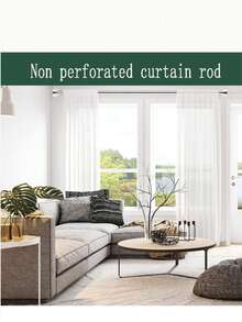 不锈钢拼接式浴帘杆，弹簧式免钻孔伸缩杆，窗帘挂钩，晾衣架，衣柜杆 - 彩色 - 查看 7