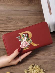 Fashion Women's Wallet, Simple And Portable Long Wallet, Vibrant Letter Printing Design, Lightweight And Durable, Suitable For Daily Use - Burgundy - View 66