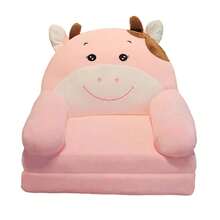 Folding Sofa Seat Stool Children's Sofa, 30D Sponge Density, Lazy Person's Sleeping Sofa, Removable and Washable Three-Section Folding Sofa Stool, Can Be Used for Sitting or Reclining, Space-Saving for Home Use. The Product May Be Compressed - Rosa - Ver 3