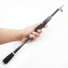 2.1m/2.4m Telescopic Fishing Rod, Fiberglass Material, Suitable For Various Water Bodies, Medium Power - Black - View 4