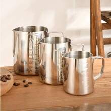 Stainless Steel Milk Frother, Silver, 350ml/600ml/900ml - Stainless Steel Cup - View 10