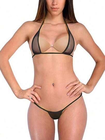 Lencería sexy Microbikini extremo tanga Microbikini Traje de baño sexy para mujer Microbikini Traje de baño
