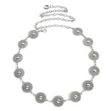 Plus Size Bohemian Vintage Floral Waist Chain - Silver - View 6