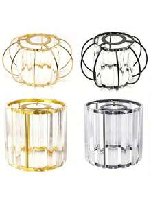 1pc Luxury Sparkling Modern Crystal Glass Lamp Shade, Suitable For Living Room, Bedroom And Bathroom, Transparent Crystal Pendant Light With Geometric Lines, Refracting Dreamy Radiance (Lamp Shade Only, No Light Source!) - Lantern Lampshade - View 5