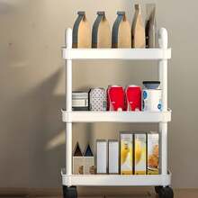 Xe đẩy lưu trữ 3/4 tầng chịu tải nặng - Xe đẩy nhỏ di động, giá để đồ, cấu trúc nhựa chắc chắn, dễ lắp ráp không cần dụng cụ, tiết kiệm không gian, phù hợp cho nhà bếp, phòng tắm, văn phòng, phòng ngủ - Phù hợp cho gia đình và sử dụng thương mại - Xe đẩy lưu trữ chịu tải nặng màu trắng/đen, thiết kế nhỏ gọn, bền bỉ - Giá để đồ trên ô tô/Đen - Xem 11