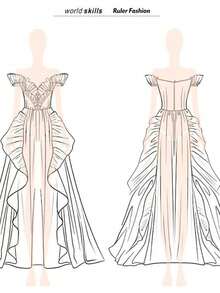 1 Pc/2 Pcs Transparent Fashion Design Ruler, Clothing Design Skill Tool,Human Template Ruler, With Clothing Template, Used For Clothing Design,Doll Clothing Creation - D-Multicolor - View 3