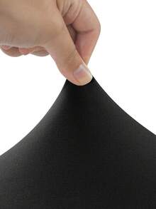 1pc Solid Color Milk Silk Sofa Seat Cushion Cover, High Elasticity Dust-Proof Washable Sofa Slipcover For All Seasons, Suitable For Outdoor Rattan Modular Sofa, Sold Individually Not As A Set - Black - View 6