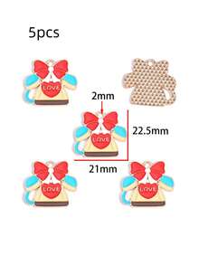 5件情人节粉色心形饰品配件，DIY手链、钥匙扣、项链吊坠，合金滴油吊坠 - 滴油情人節 - 查看 7