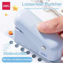 Mini 6 Hole Paper Punch, 10 Sheet Paper Capacity,5.5mm Hole Diameter,Handheld Circle Punch Puncher, Round Hole Paper Puncher For A4 A5 B5 Notebook Scrapbook Diary Planner,For Office&School Use - A - View 10
