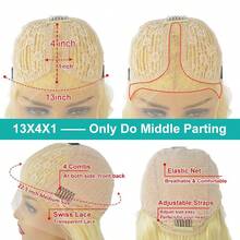 渐变挑染奶油金棕色带深色发根，波浪卷巴西雷米真人发假发，深色发根，180%密度，预漂白预拔毛，13x4x1蕾丝分缝假发，真人发无胶高清透明蕾丝前额假发，女性角色扮演假发，中分假发 - SBeige - 查看 8