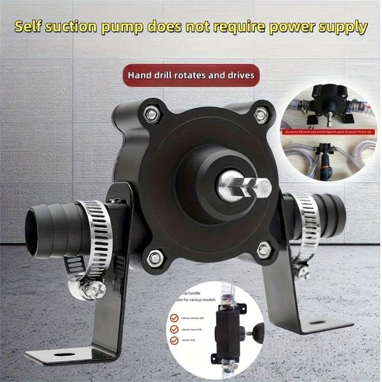 Manual Siphon Pump 1 Set - No Electricity/Battery Needed, Portable Manual Fast Water/Oil Transfer Pump With Connector, Suitable For Garden, Construction, Agriculture - Durable Multi-Fluid Pump For Wells, Ponds, Cellars, RV Camping, Bucket Pump, Drill - Black - View 6