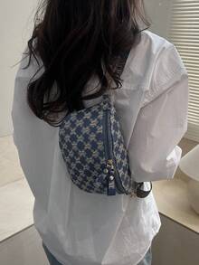 大容量日常通勤百搭女士时尚精致斜挎包 2026 新款 - 藍色 - 查看 7