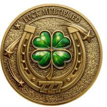1pc Gold Lucky 777 & 888 Coin Set, Four-Leaf Clover, Horseshoe & Elephant Auspicious Symbols, Collectible Wealth-Attracting & Prosperity Gift - one-size - View 6