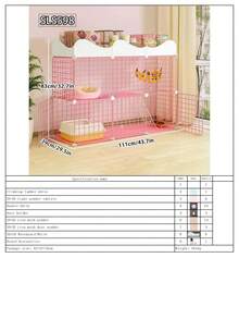 可堆叠双层猫屋，带储物架的模块化猫笼 - 彩色 - 查看 17