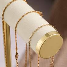 3-Tier Velvet Bracelet Holder Jewelry Organizer For Necklaces And Watches - Màu be - Xem 2