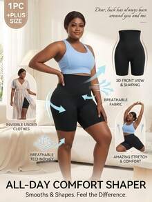 Bagian Bawah Korset Ukuran Plus Plain - Hitam - View 7