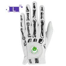 FINGER TEN 1pc Cabretta Leather Men's Golf Glove With Ball Marker, Suitable For Right-Handed Golfers, Fashionable Unique Bone Style, Premium Luxury Feel, Provides Stable Grip - Black - View 11