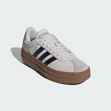 Women's Adidas VL COURT BOLD "T-Toe" Retro Platform Casual Sneakers - Light Grey - View 8